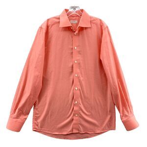 Eton Contemporary Dress Shirt Men's 15.5 Orange Preppy‎ Classic Corp core Formal